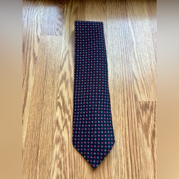 Giorgio Armani Cravatte Black Abstract Tie 100% Silk Made In Italy - Picture 1 of 8